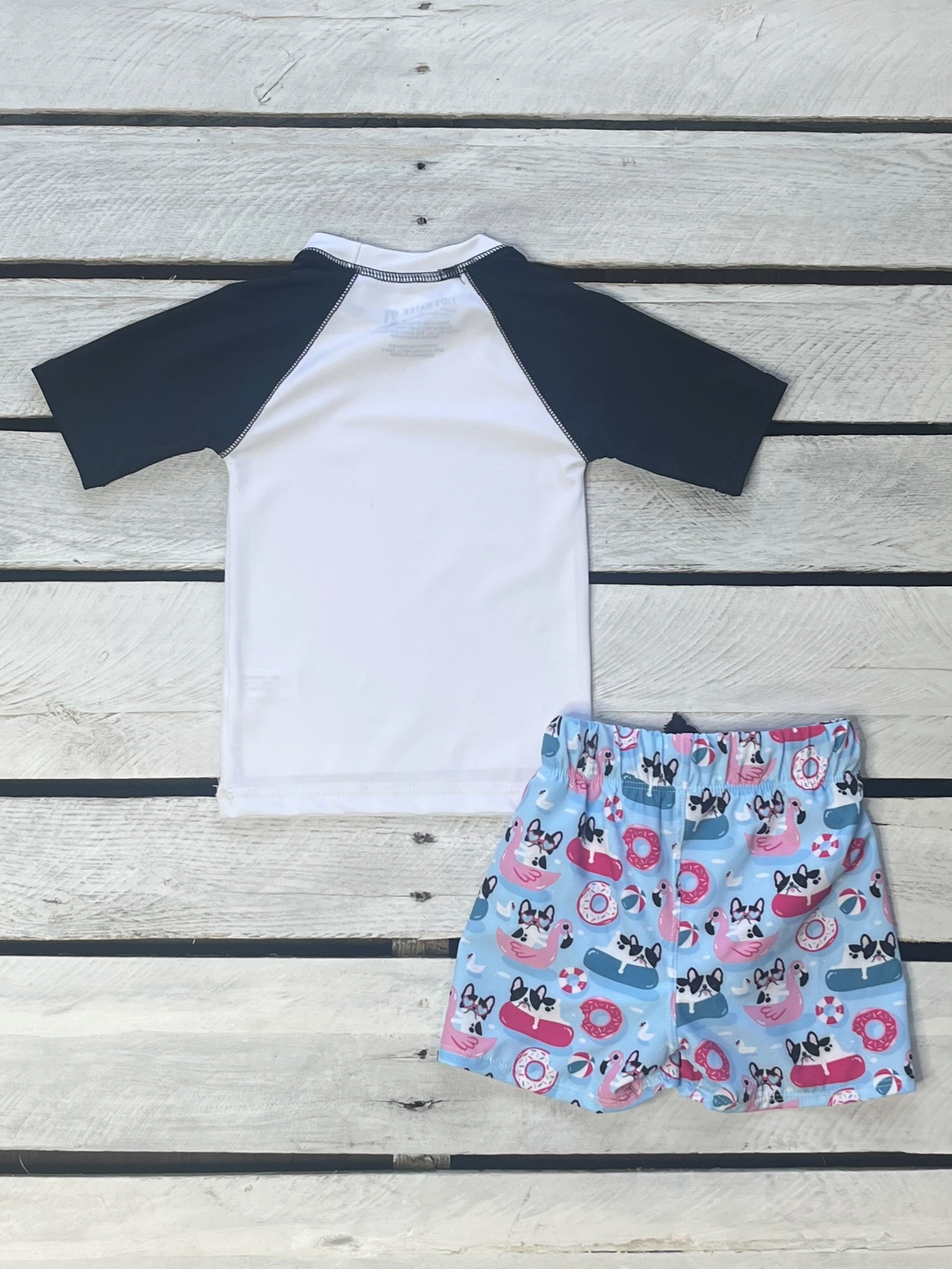 Pool Pups Boys Sun Shirt and Swim Trunk Set