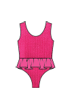 Pink Mini Ruffle Girls Skirted Swimsuit