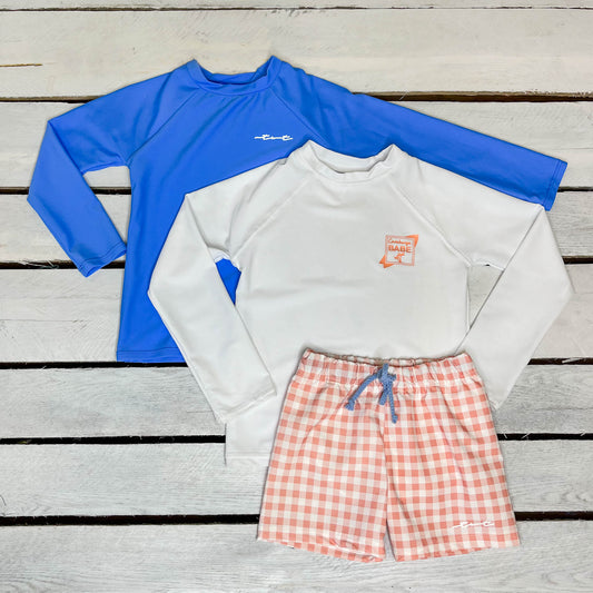 Coral Gingham Boys 3 Piece Set