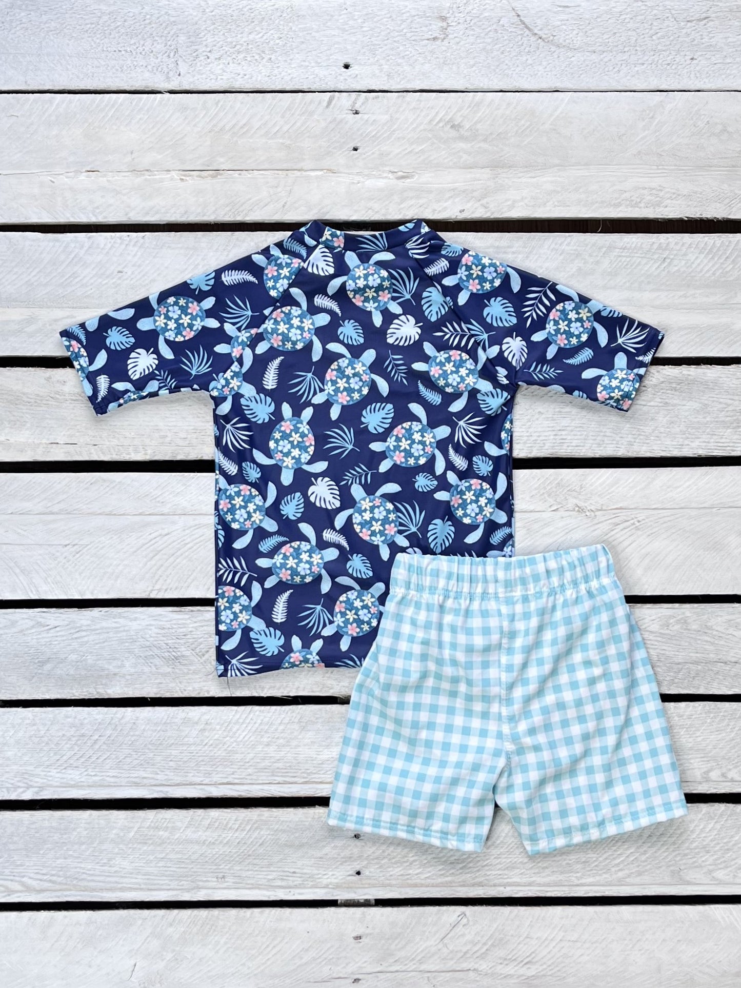 Turtley Cute Boy Short Sleeve and Trunk Set