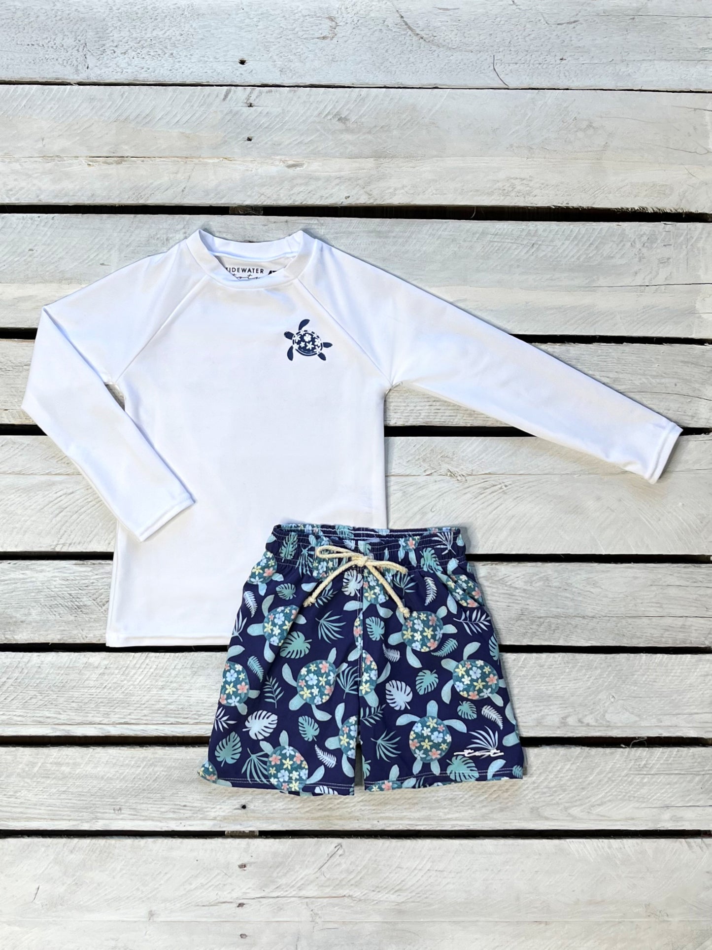 Turtley Cute Sun Shirt and Swim Trunk Set