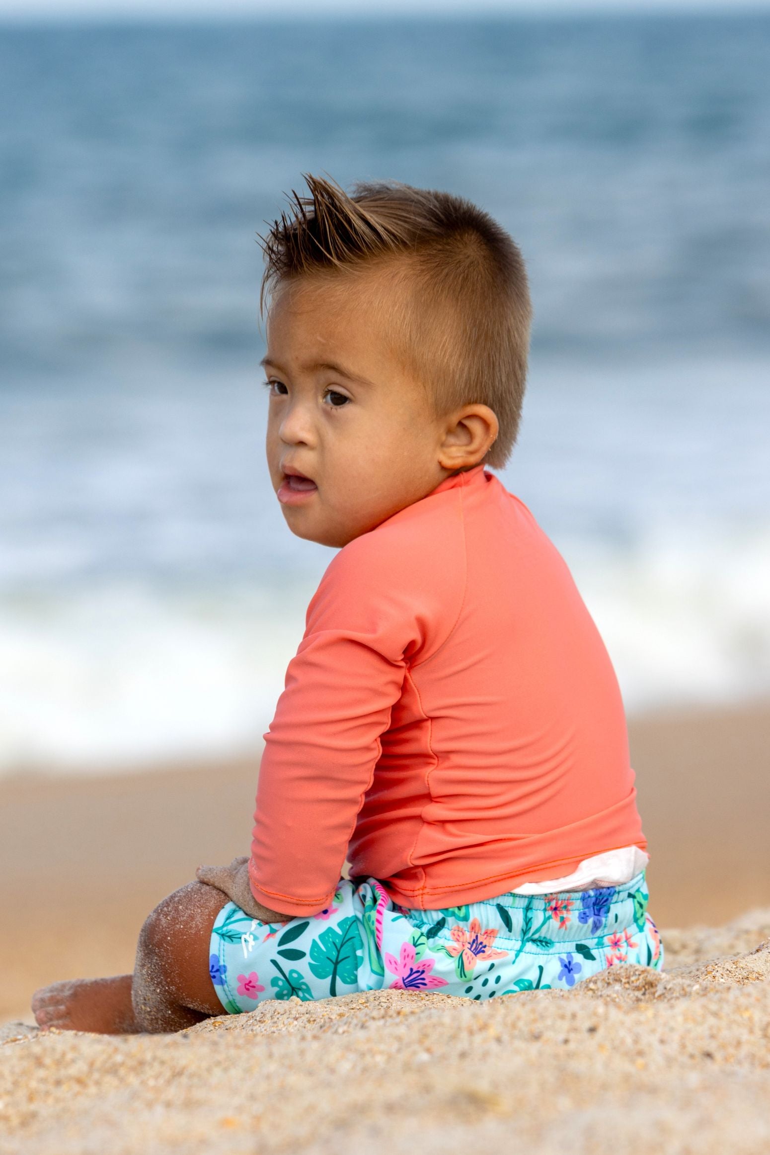 Cute toddler and children's swimwear. Matching sibling swim suit collections. UPF 50 Fabric. Made in the USA!