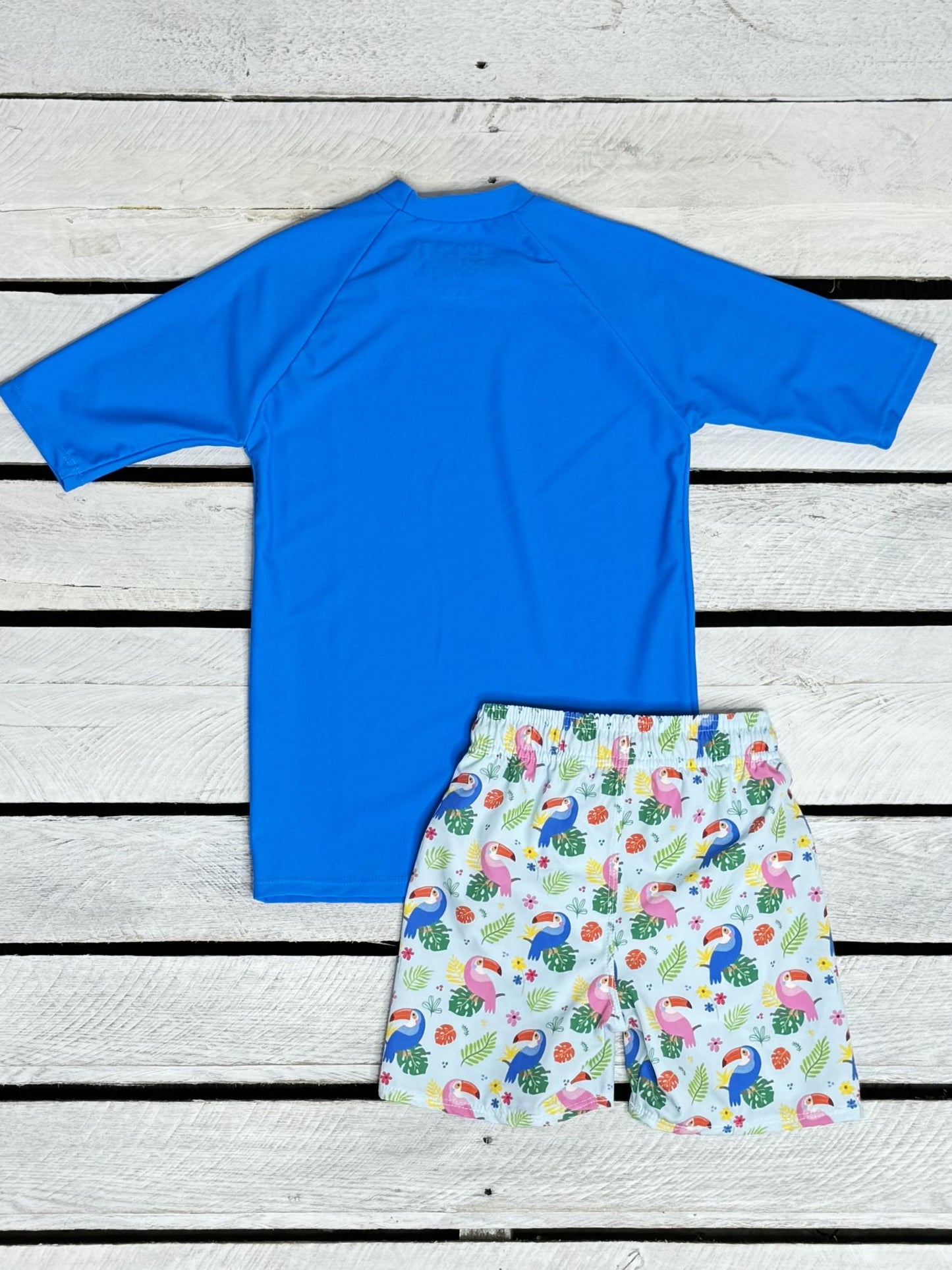 Too Cute Toucans Boys Sun Shirt and Swim Trunk Set