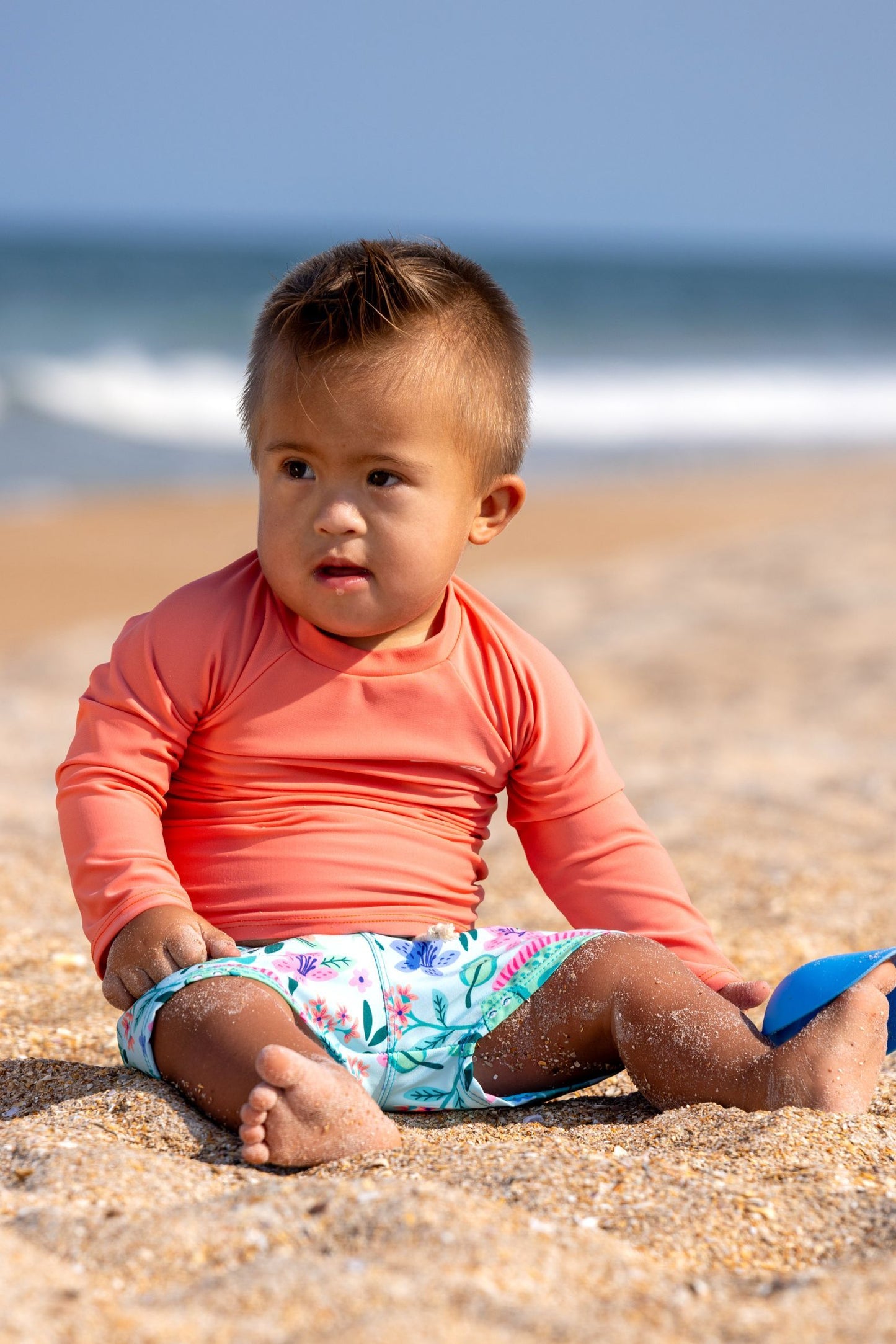 Cute toddler and children's swimwear. Matching sibling swim suit collections. UPF 50 Fabric. Made in the USA!