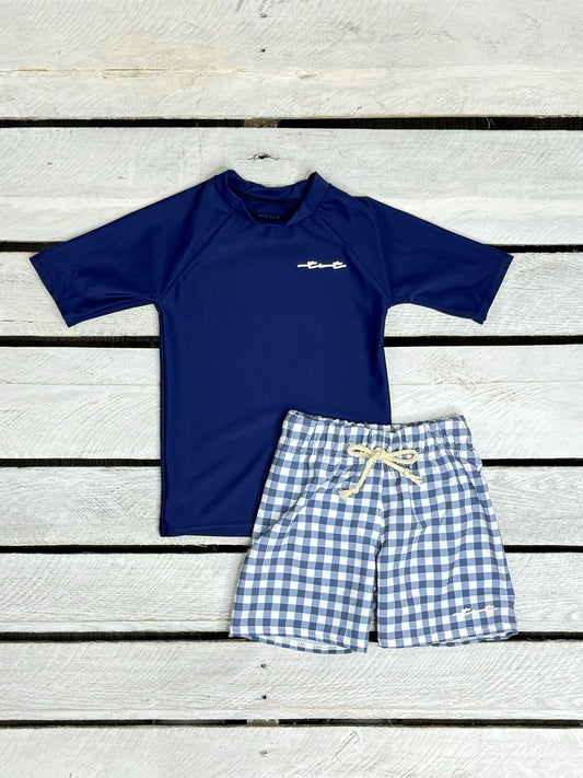 Crewmates and Gingham Short Sleeve and Short Set