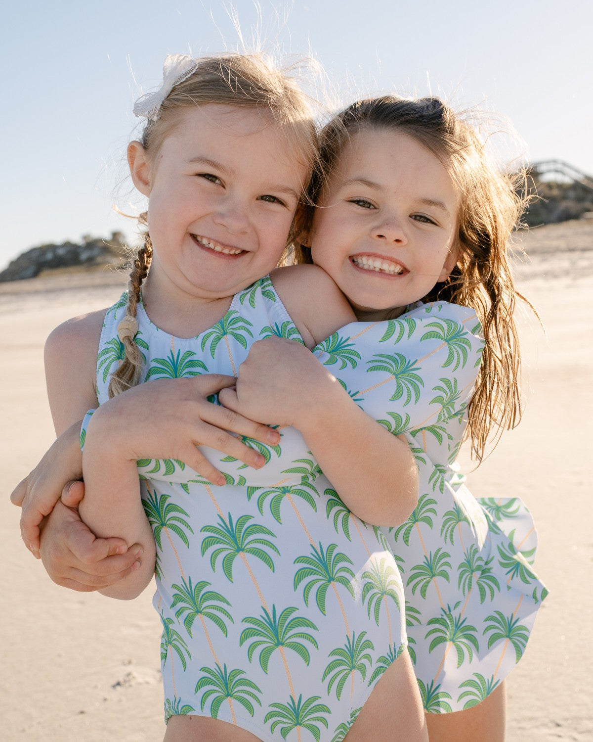 Proud Palms Girls Long Sleeve Sun Shirt and Swim Bottom Set