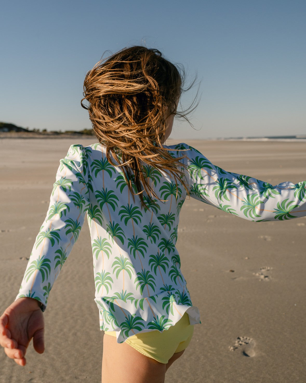 Proud Palms Girls Long Sleeve Sun Shirt and Swim Bottom Set