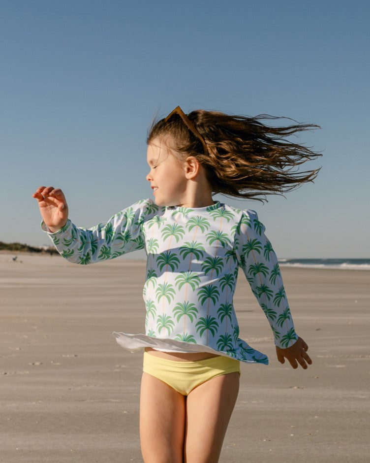 Proud Palms Girls Long Sleeve Sun Shirt and Swim Bottom Set
