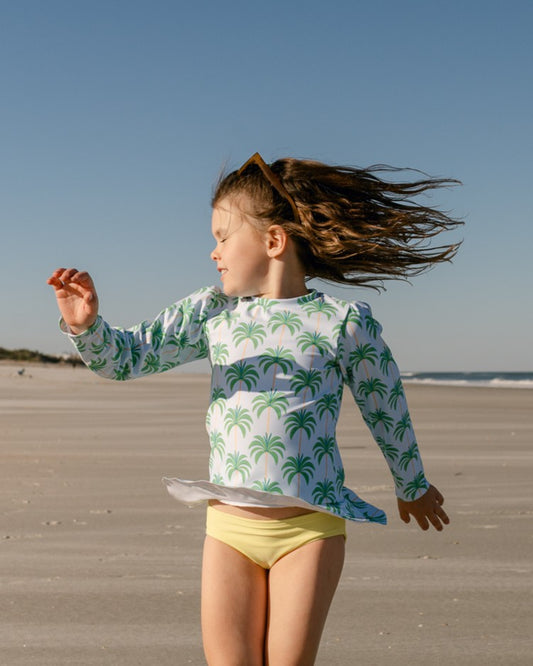 Proud Palms Girls Long Sleeve Sun Shirt and Swim Bottom Set
