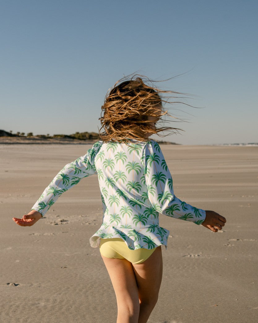 Proud Palms Girls Long Sleeve Sun Shirt and Swim Bottom Set