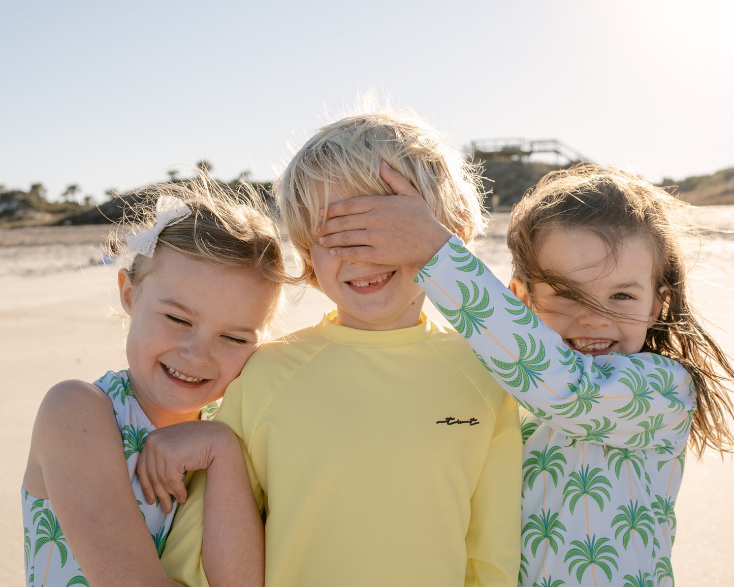 Proud Palms Girls Long Sleeve Sun Shirt and Swim Bottom Set