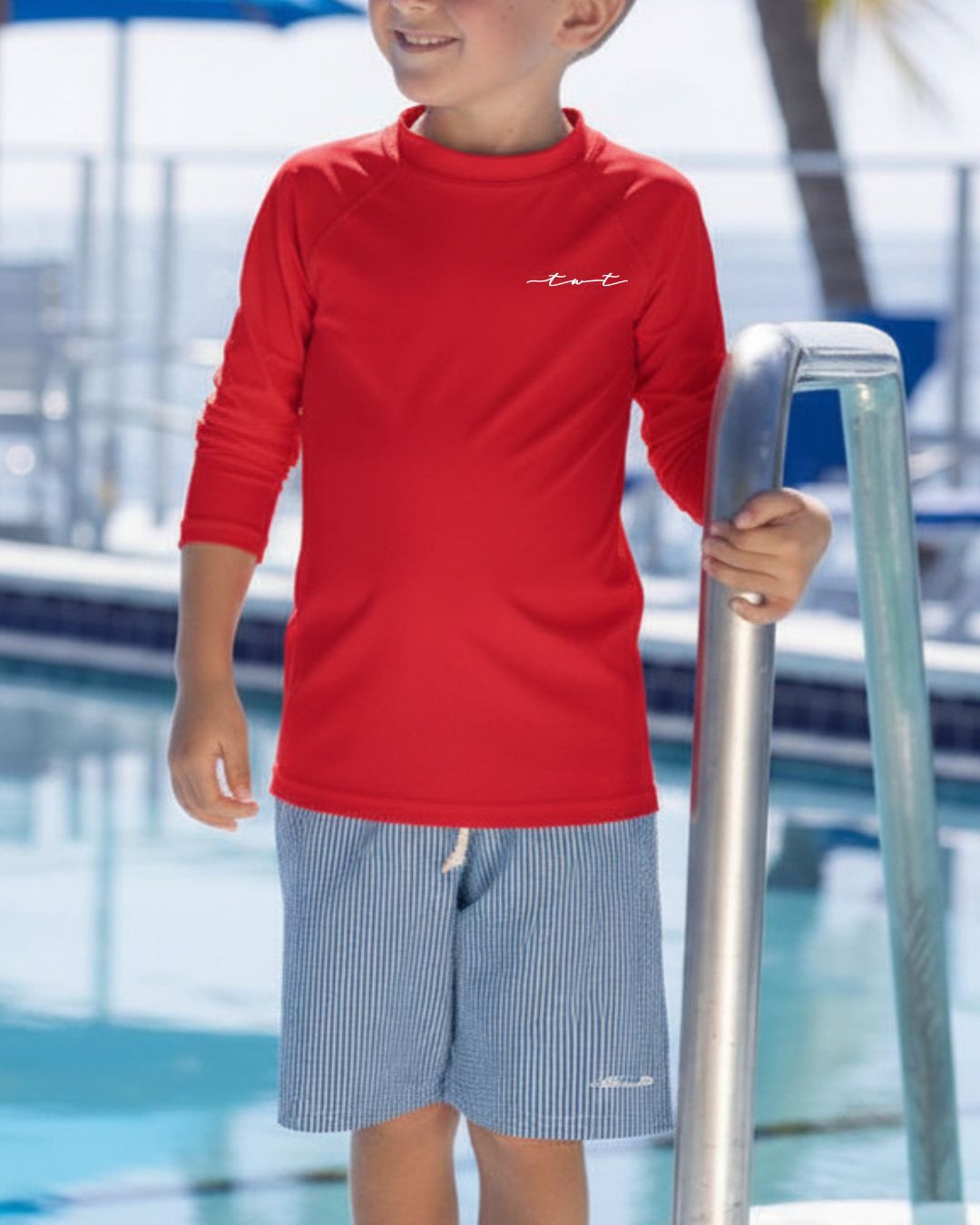 Independence Seersucker Coastal Boys Swimsuit Set