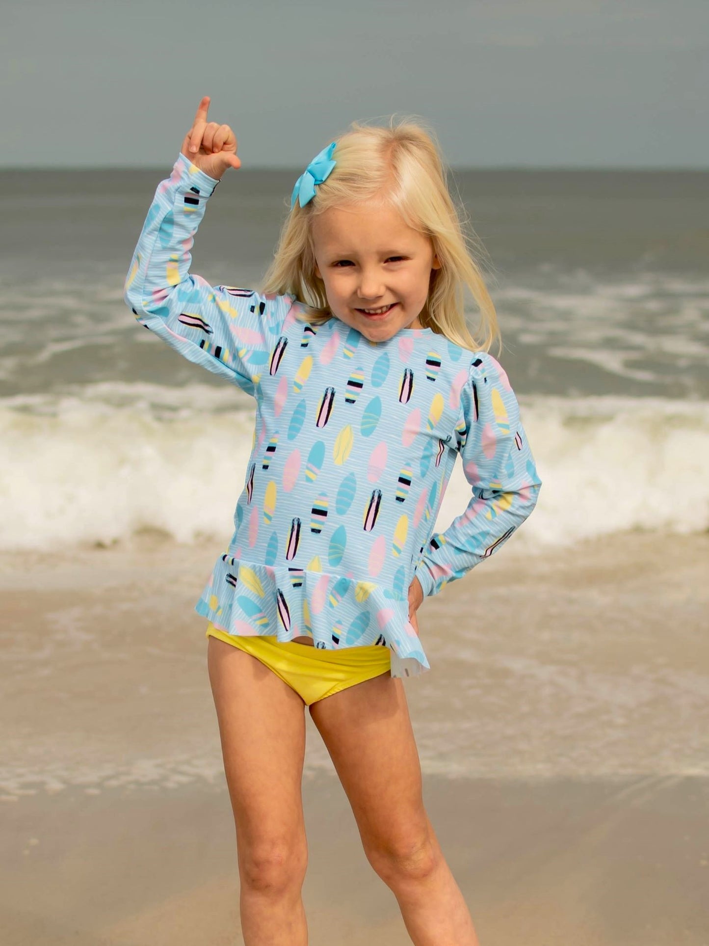 Girls Surf's Up Sun Shirt and Swim Bottom Set