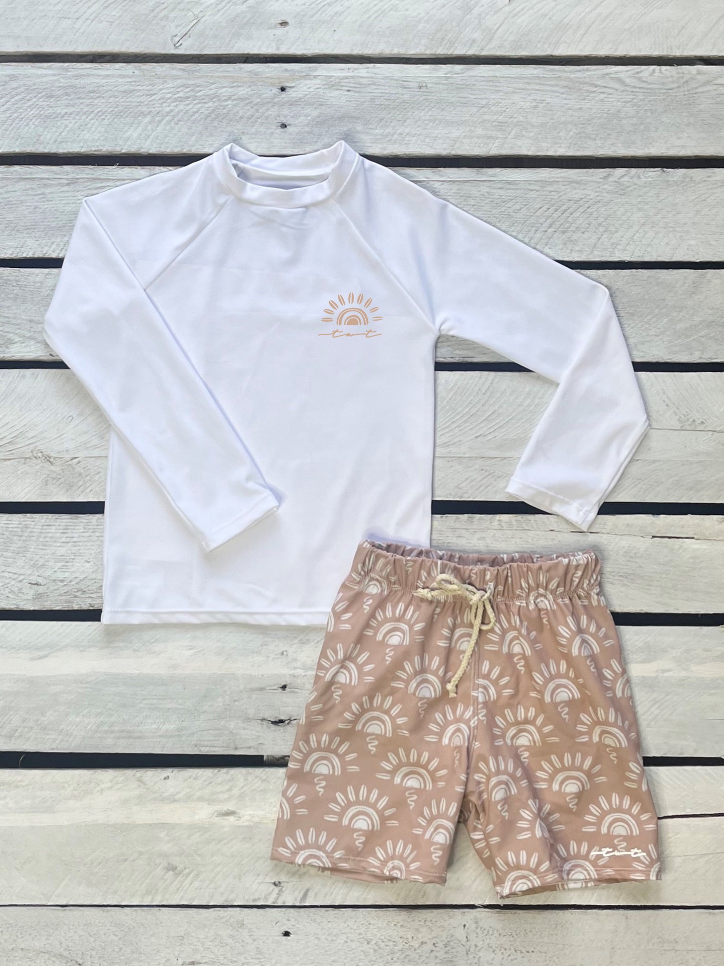 Sunny Days Boy Sun Shirt and Swim Trunk Set