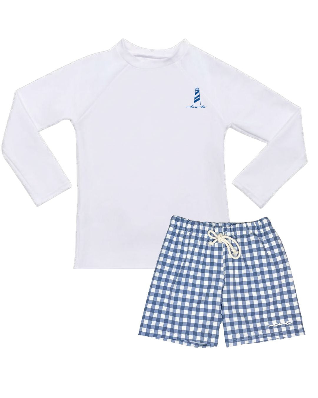 Saltwater Gingham Boy Swimsuit Set