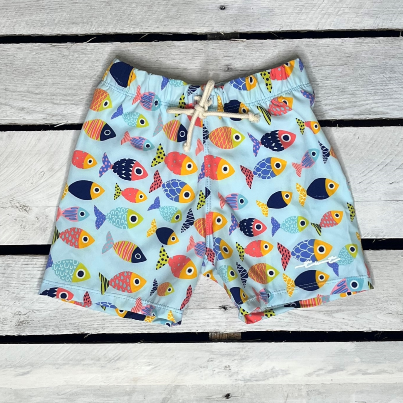 Fish top swim trunks