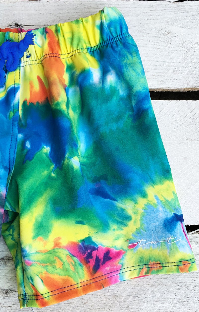 Neon Tie Dye Board Shorts