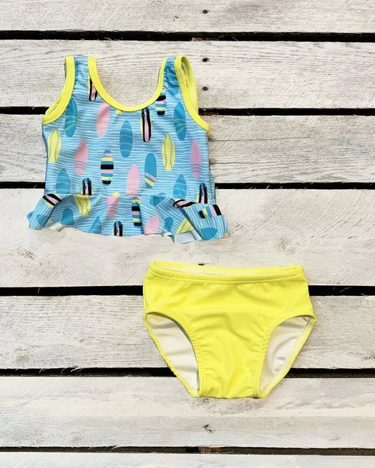 Cute toddler and children's swimwear. Matching sibling swim suit collections. UPF 50 Fabric. Made in the USA!