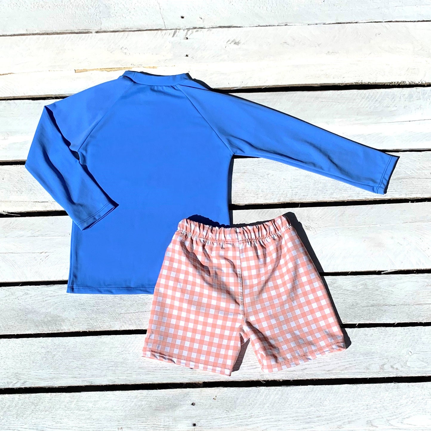Gingham Sun Shirt and Trunk Set – Tidewater Tots